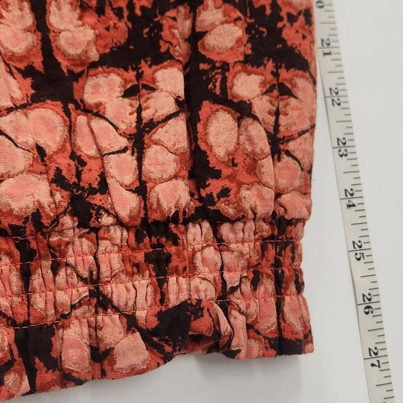 Anthropologie x Porridge Elisabeth Peasant Blouse Size XL Rust Ikat Boho Top - Picture 7 of 7